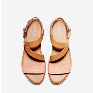 Cole Haan peach/tan Findra Strappy Sandal, size 5